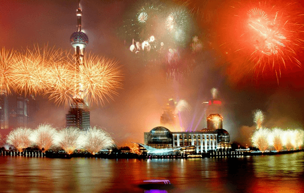 New Years Eve Fireworks in Shanghai