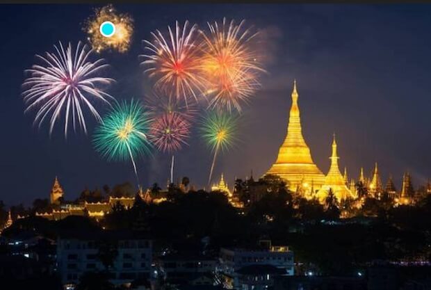 NYE Fireworks in Yangon