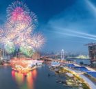 NDP fireworks display on Marina Bay (Singpaore)